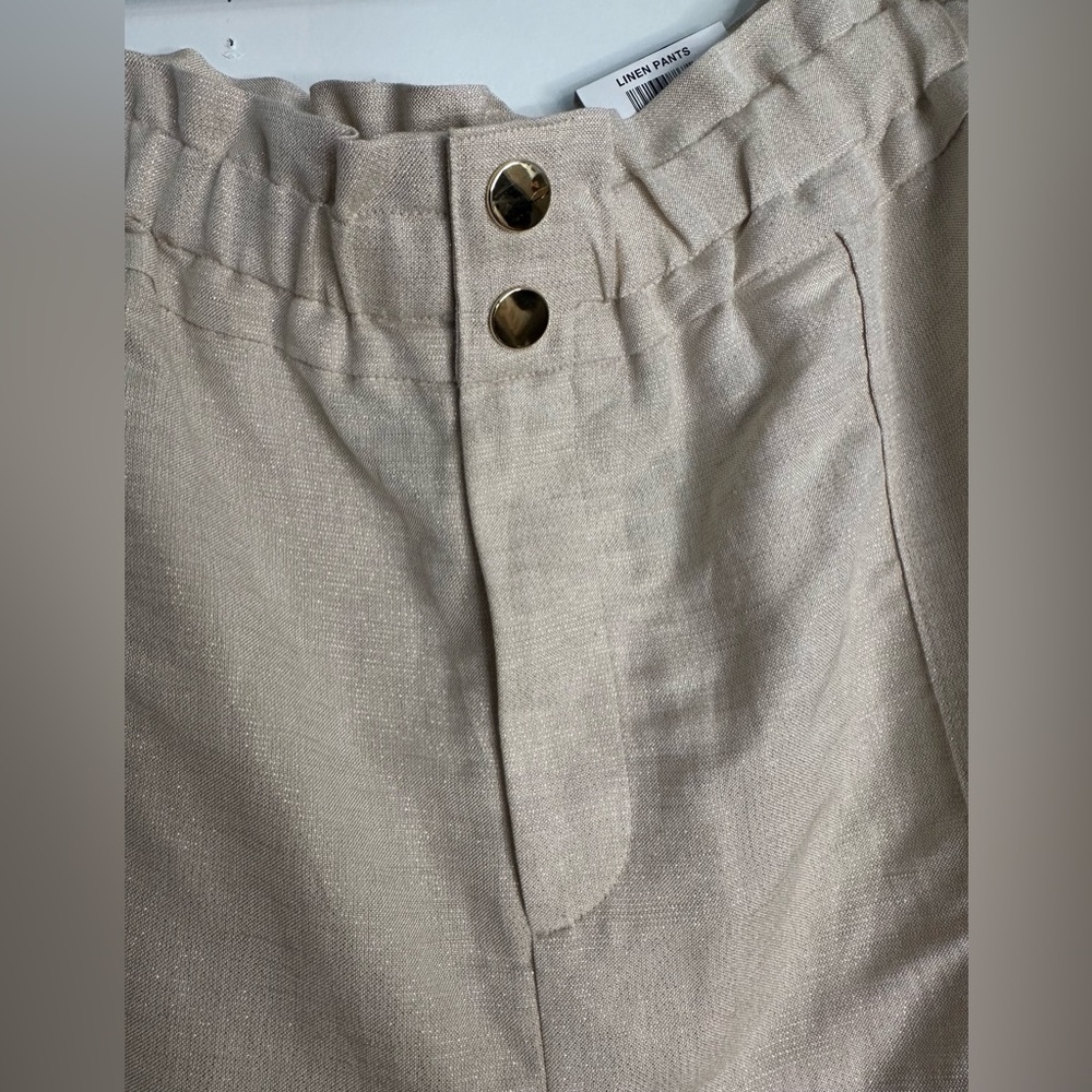 I.N.C Metallic Paperbag-Waist Pants - Picture 5 of 11